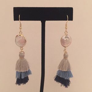 Bohemian Fresh Water Pearl Tassel Dangle Earrings